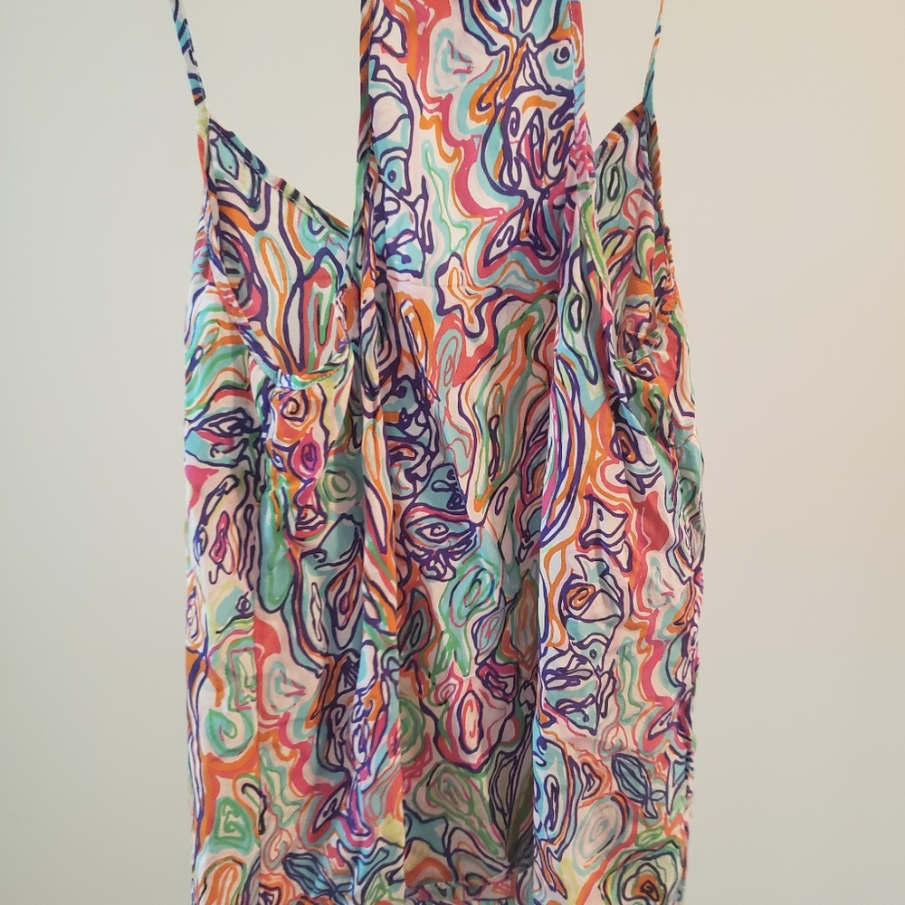 LILLY PULITZER PURRFECT DUSK SILK SLEEVELESS TOP SIZE SMALL - Picture 5 of 6